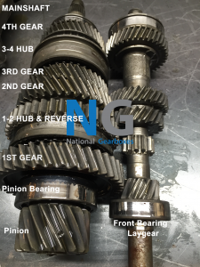 Peugeot 206 laygear & Main shaft with gears labelled ma type